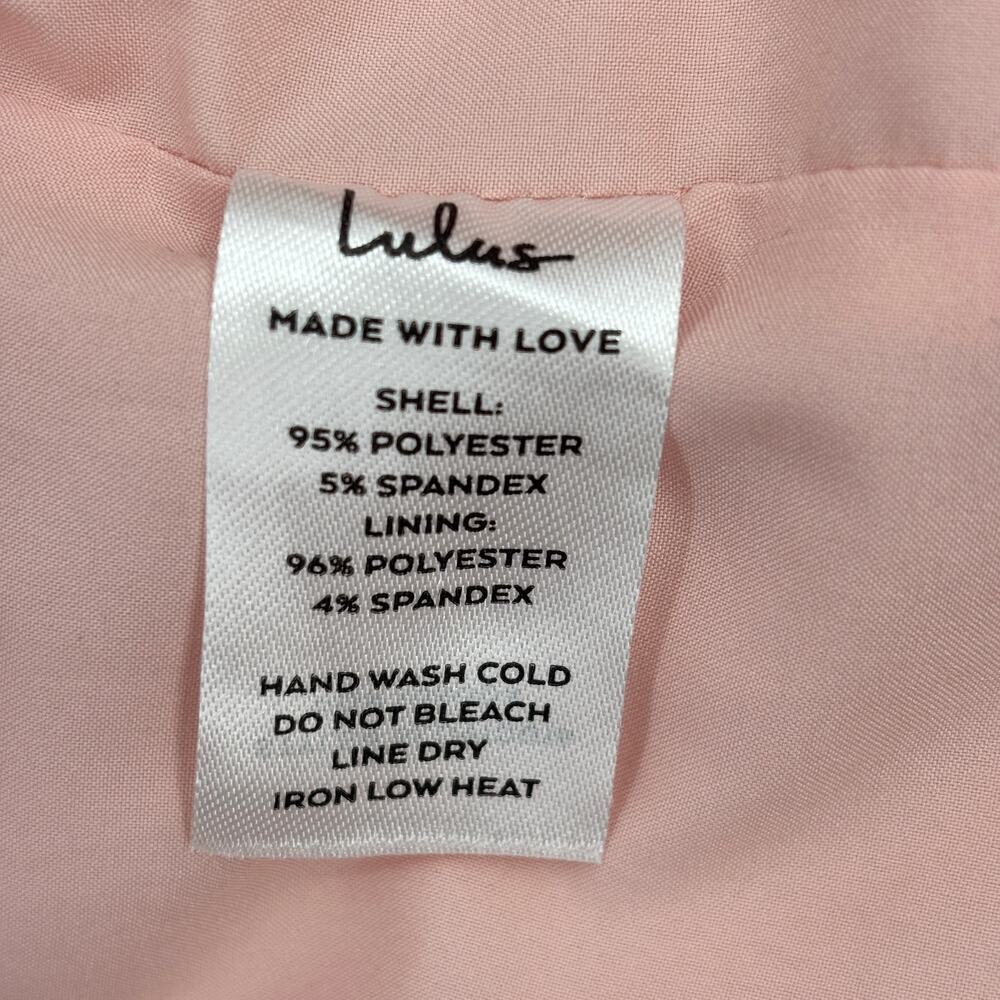 Lulus Mini Dress Size L Blush Pink Lined Keyhole Neck Back Zip Stretch - Picture 8 of 8